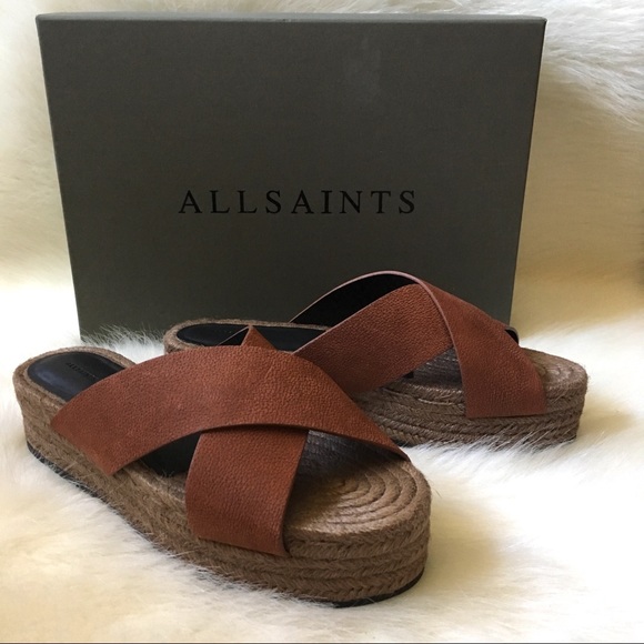 All Saints Rick Brick Red Harlem Espadrilles NIB - Picture 1 of 6